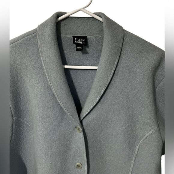 Eileen Fisher Boiled Wool Button Front Jacket Size large - Picture 5 of 6